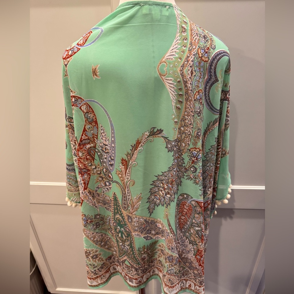 Colorful Paisley Kimono with Tassels - Picture 3 of 4